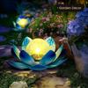 Lotus Shaped Solar Lotus Light Cordless Sculpture Garden Lamp Garden Solar Lights  Home Decoration