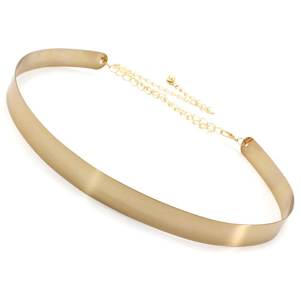 Women Gold Silver Mirror Waistband Fashion Dress Bling Waistband New Metal Designer Belt