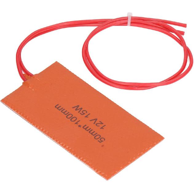 Hilitand 4PCS Silicone Heating Pad, 12V 15W Car Oil Pan Heater Pad 2 x 3.9in Silicone Heater Pad Engine Block Heater Pad with Heat Protector