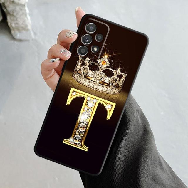 Чехол с золотым мрамором и монограммой для Samsung Galaxy A14 A73 A53 A71 A51 A31 A33 A22 A12 A21s A13 A32 A52s A72 A52 A23