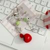 Креативный брелок-ключница помидор и вилка, цепочка для телефона из смолы, легко чистящаяся, декоративное украшение для повседневного использования