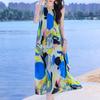 Элегантные пляжные платья без рукавов для женщин, большие размеры, повседневное свободное винтажное длинное платье с принтом, летняя женская одежда
