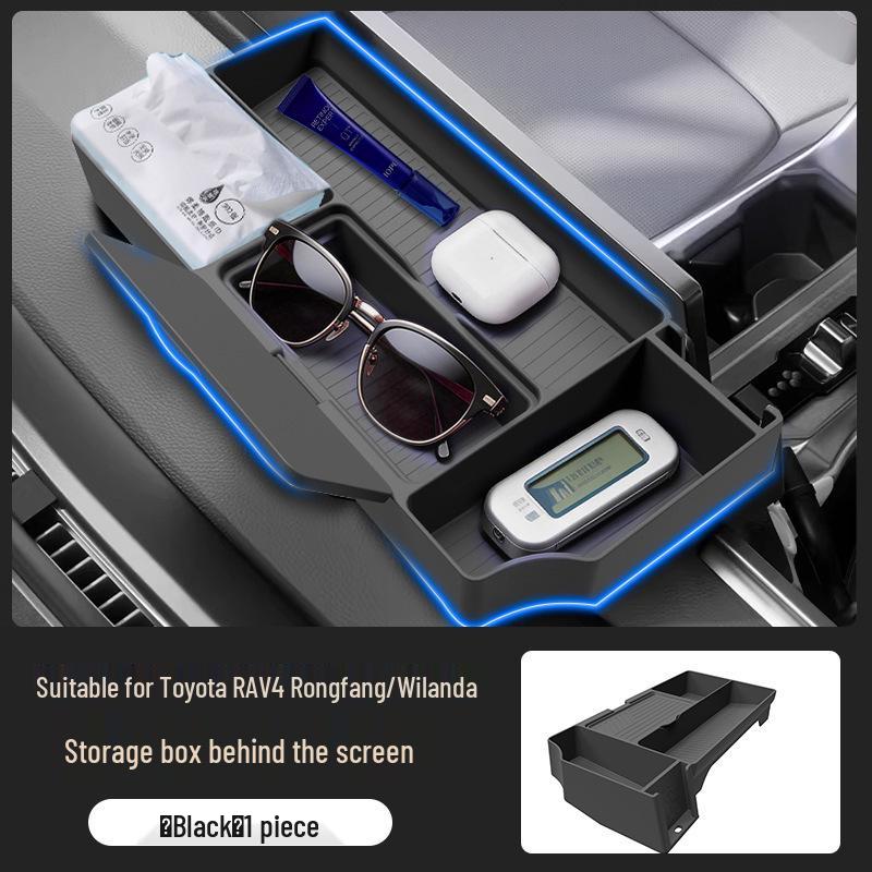 Compatible with 26 Toyota RAV4 Wildlander models, Rear Screen Storage Box & Silicone Organizer.