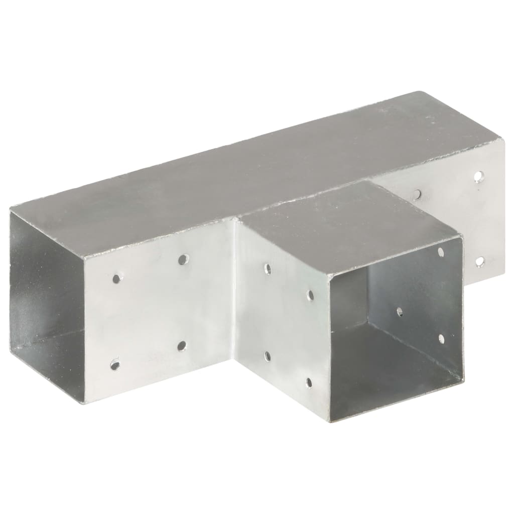 Post Connectors 4 pcs T shaped Galvanized Metal 91 x 91 mm