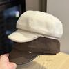 Новая металлическая этикетка Британская восьмиугольная шляпа для женщин на осень и зиму Все сочетается Повседневная, подчеркивающая маленькое лицо Шляпа газетчика, художника, берет с утиным козырьком