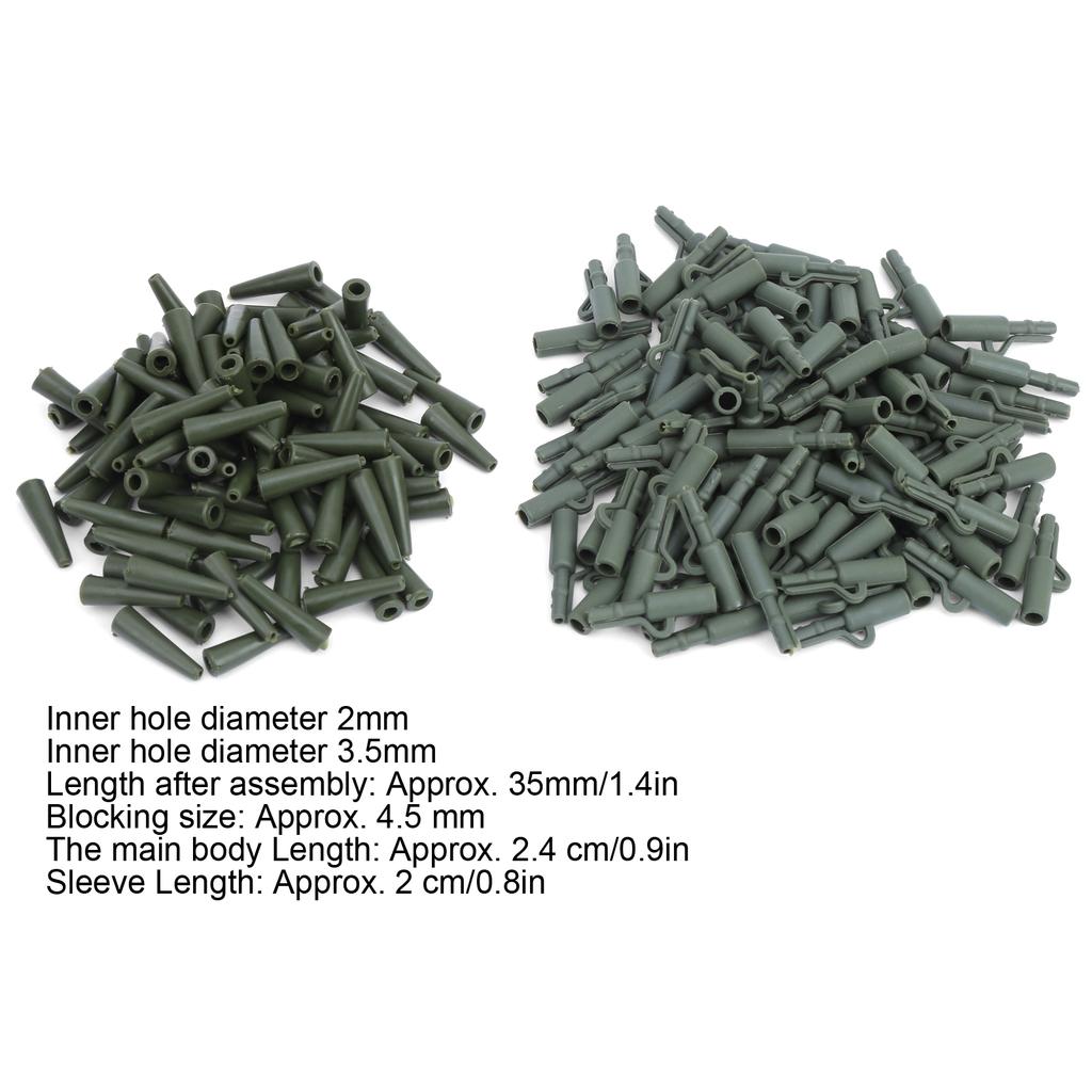 100 Sets 35MM Carp Fishing Fixing Line Connector Sleeve Clip Tackle Accessory