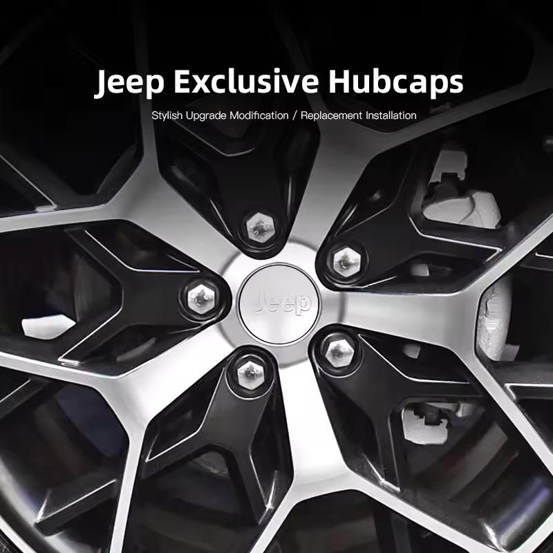 4Pcs Original Car Wheel Center Hub Cap Cover For Jeep Renegade Compass Grand Cherokee Wrangler jk Gladiator Patriot Liberty QTMYN1