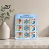 Holiday Chessboard Game Ornaments Christmas Wooden Ornament with Santa Claus/Snowflake Design Decorative Nine Square Grid for Home Desktop Decoration,
