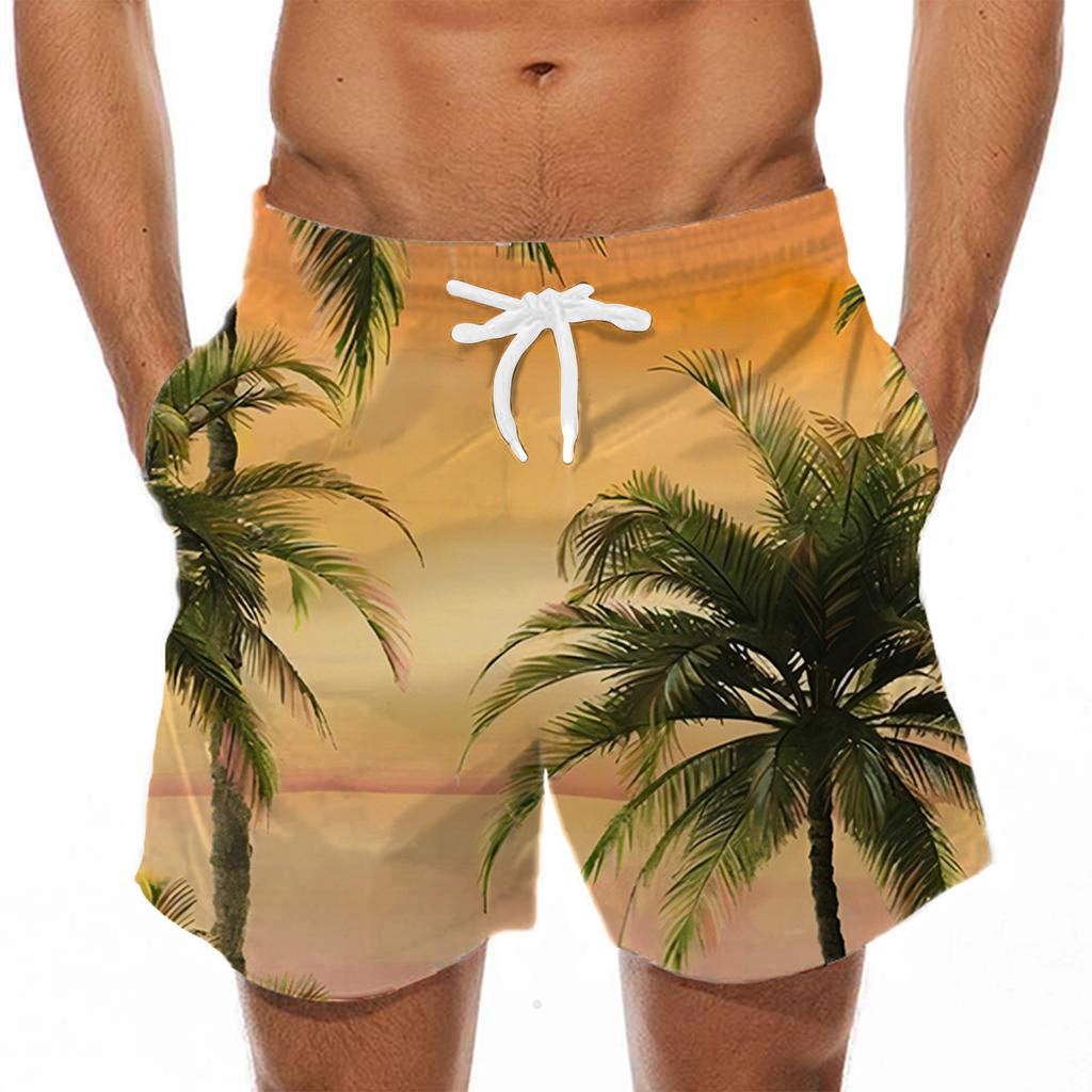 Модные мужские гавайские пляжные спортивные повседневные шорты с ремешками и брюками