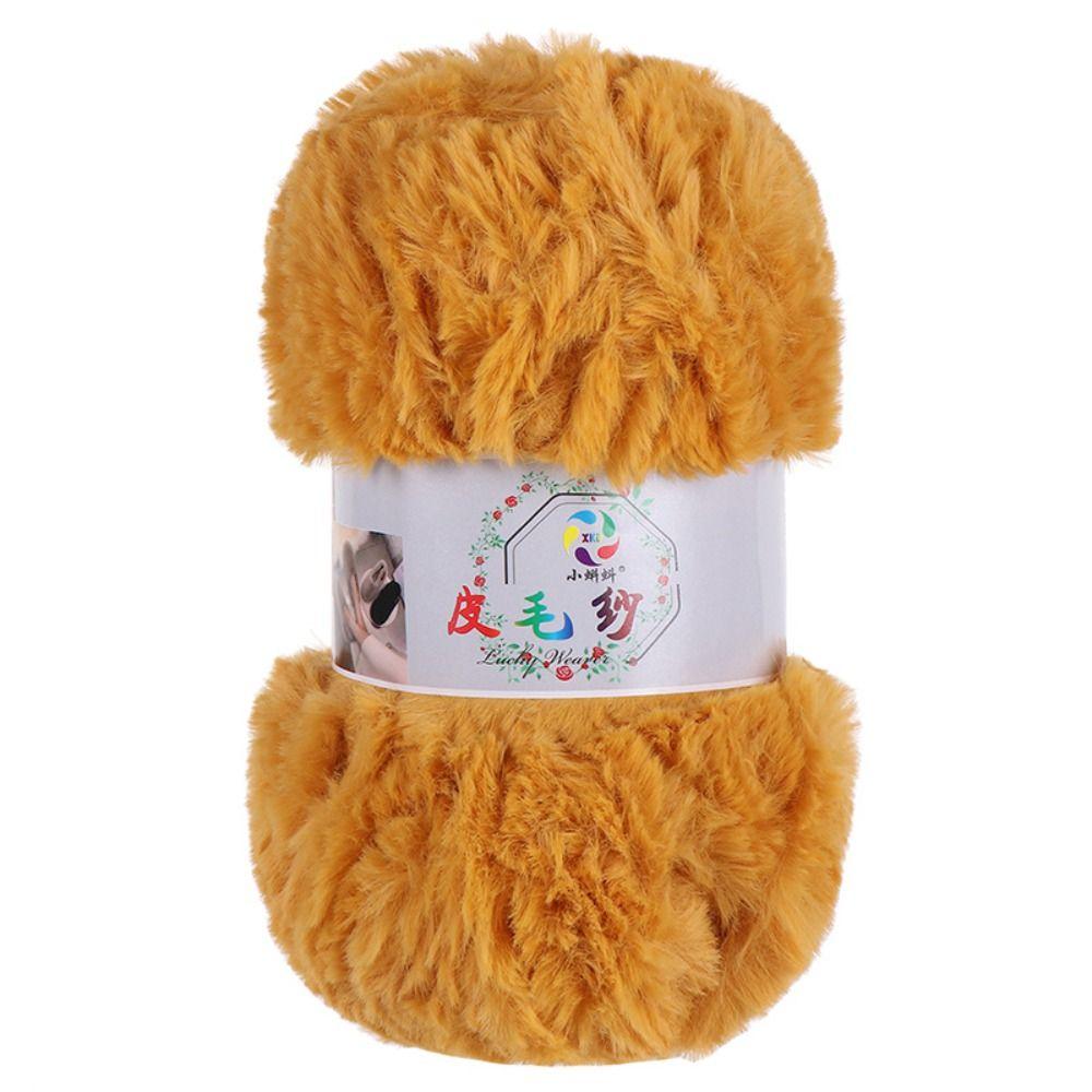 Пушистая пряжа из искусственного меха норки Мягкая плюшевая пряжа Нить из имитации норки Зимняя пряжа