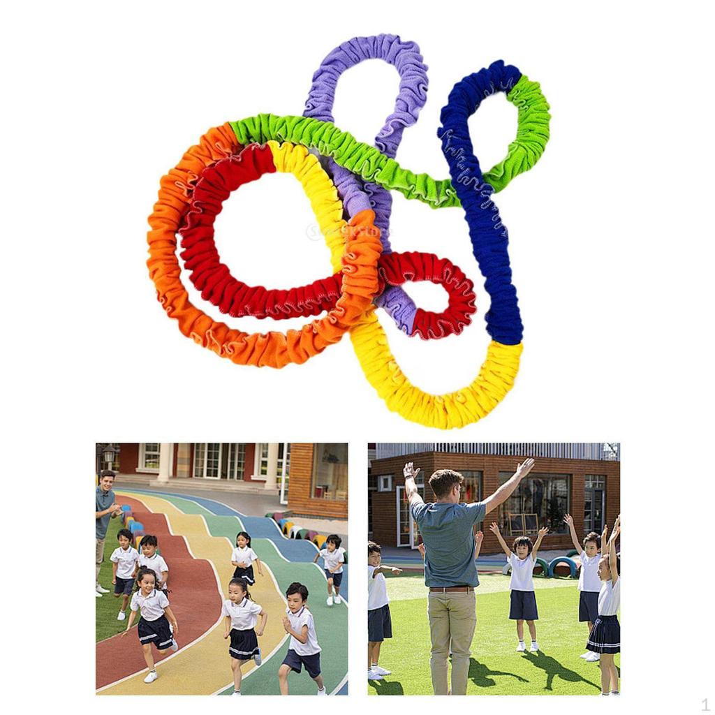 Cooperative Stretch Band Play Exercise Loop for Indoor Activities Kindergarten
