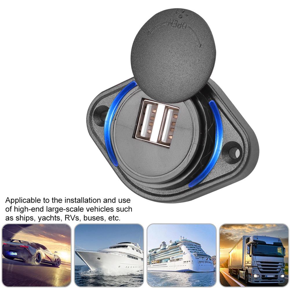 12-24 В 3,1 А двойной USB адаптер для автомобильного зарядного устройства, водонепроницаемая розетка для зарядки автомобиля, лодки, мотоцикла, кемпера, каравана