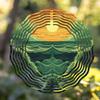 10 Inch Hanging Wind Spinner Seaside Sunset Design Outdoor Wind Chime 360 Rotating Hook for Garden Balcony Decor Spring Summer