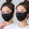 Women Eye Protection Lace Outdoor Solid Color Face Scarf Ice Silk Mask Face Cover Sunscreen Mask