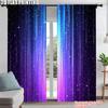 2 шт. Звездное небо Космические затемняющие шторы Сине-фиолетовые Космические полиэстеровые шторы Для жилых помещений Машинная стирка