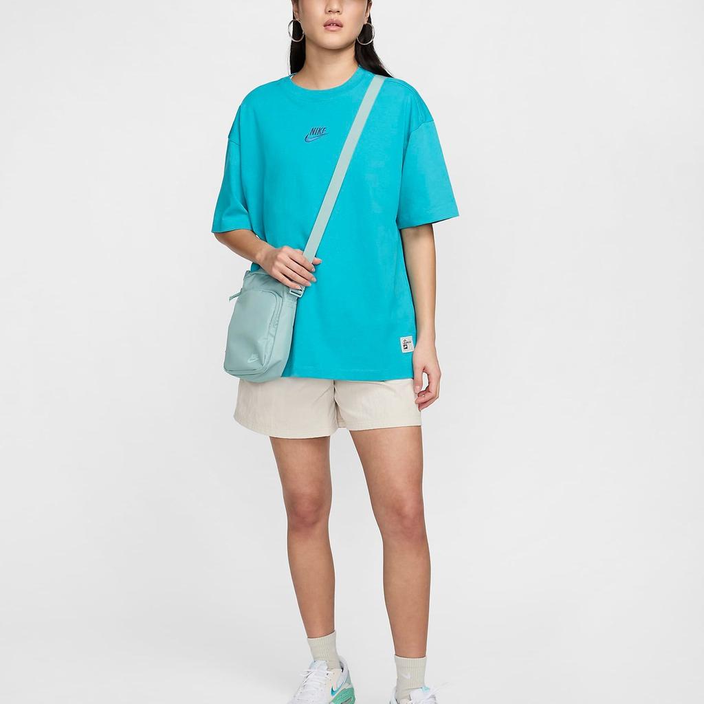 Nike Floral Print Design Casual Loose Round Neck Short Sleeve Drop Shoulder T-Shirt Women T-Shirt Star-Blue HF4613-367