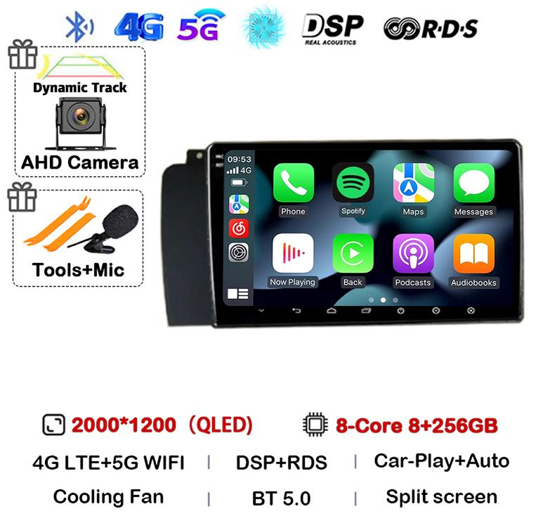 Android 14 Carplay Автомагнитола для Volvo XC70 V70 S60 2004-2009 GPS Мультимедиа Видео Плеер Навигация Стерео WIFI+4G Аудио