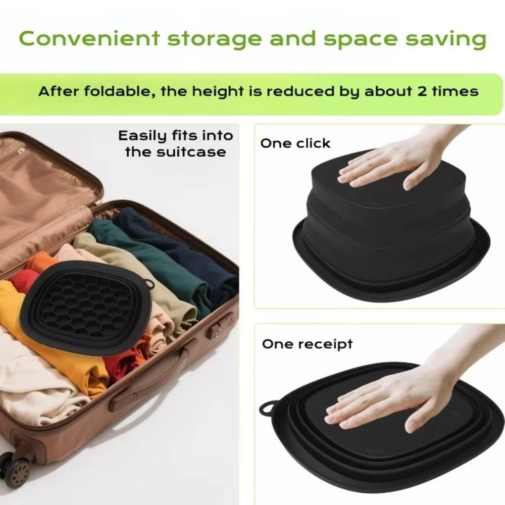 Built-in Ice Tray Portable Ice Basin Foldable Skincare Washbasin Face Dipping Bowl for Women Girls
