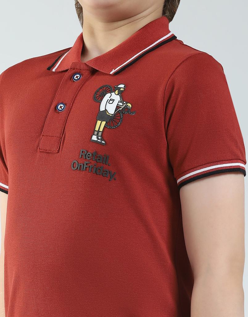 MONTE CARLO Поло с принтом для мальчиков, стандартного кроя, с коротким рукавом