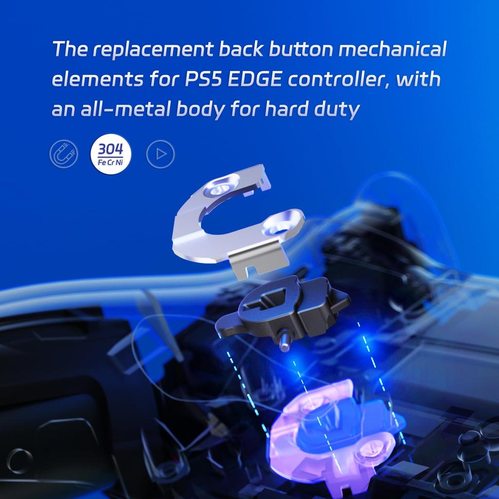 eXtremeRate Replacement Magnetic Module Back Paddle Kit Compatible with PS5 Edge Metal Magnetic Repair Part Compatible with PS5 Edge Controller Back