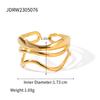 Youthway Stainless Steel Minimalist Irregular Curve Geometric Curved Ring Tarnish Free Fashion Unisex Jewelry Gift