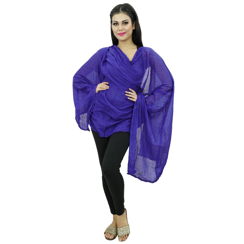 Long Cotton Voile Dupatta Stole Women Neck Wrap Indian Scarves Chunni