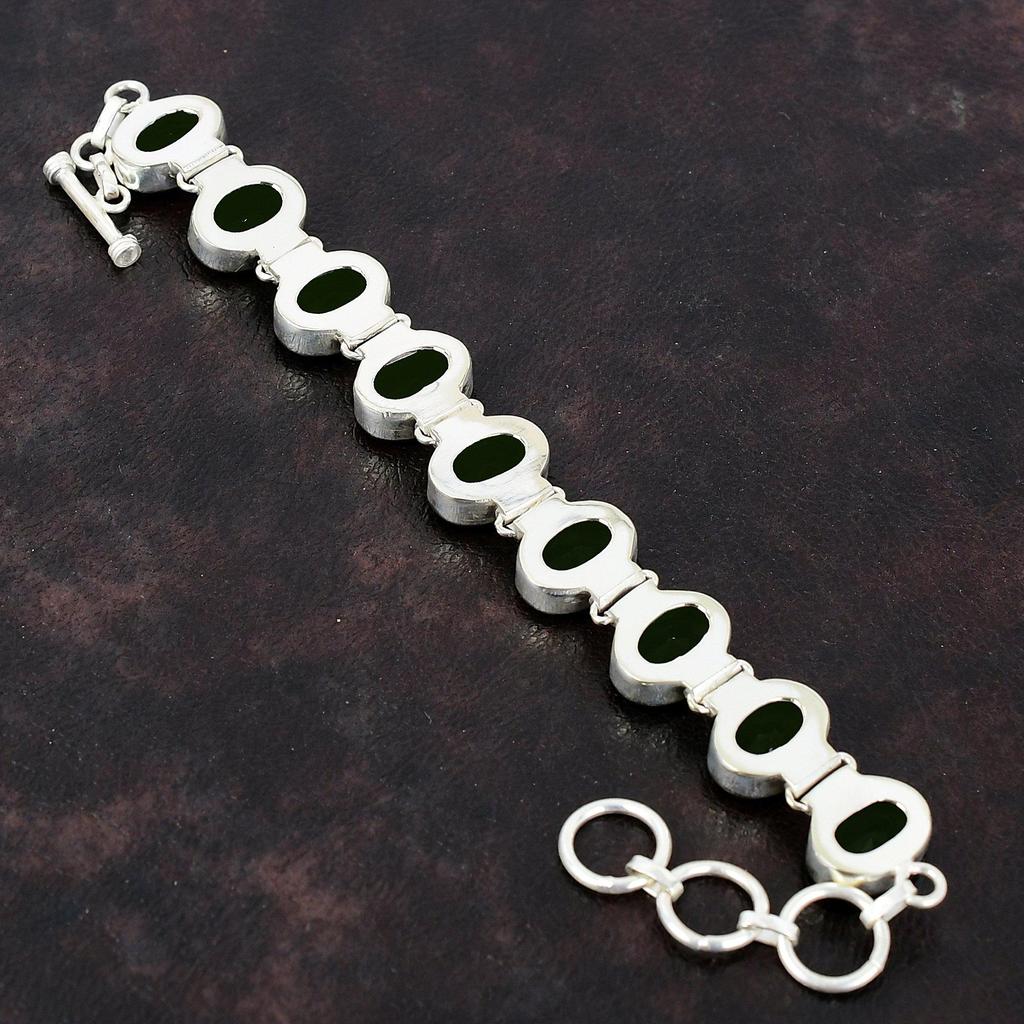 Граненый браслет с перидотом Ювелирные изделия ручной работы Браслет из настоящего драгоценного камня Браслет из стерлингового серебра 925 пробы Регулируемый браслет-цепочка Подарки на годовщину