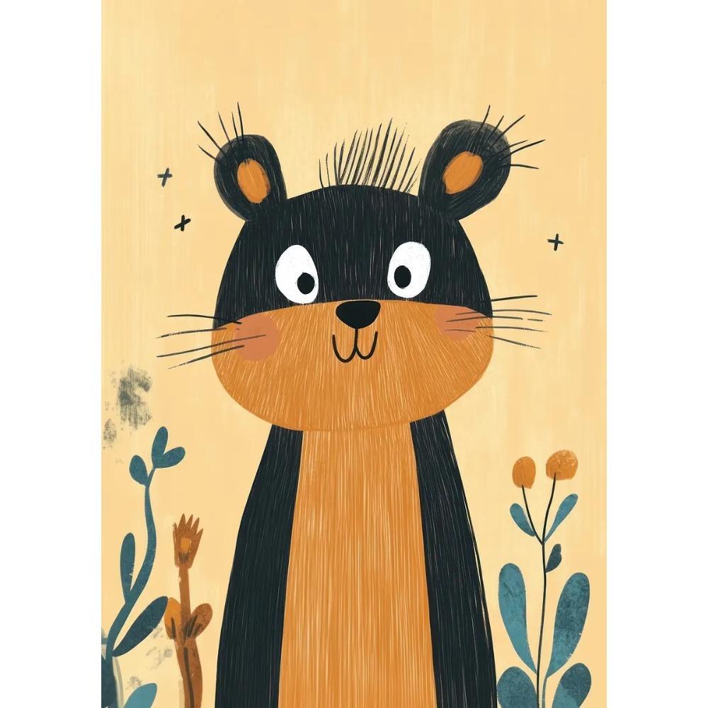 Милые улыбающиеся мультяшные дельфин корова сова единорог постеры выразительные глаза принты холст живопись настенная картина декор для дома детской комнаты