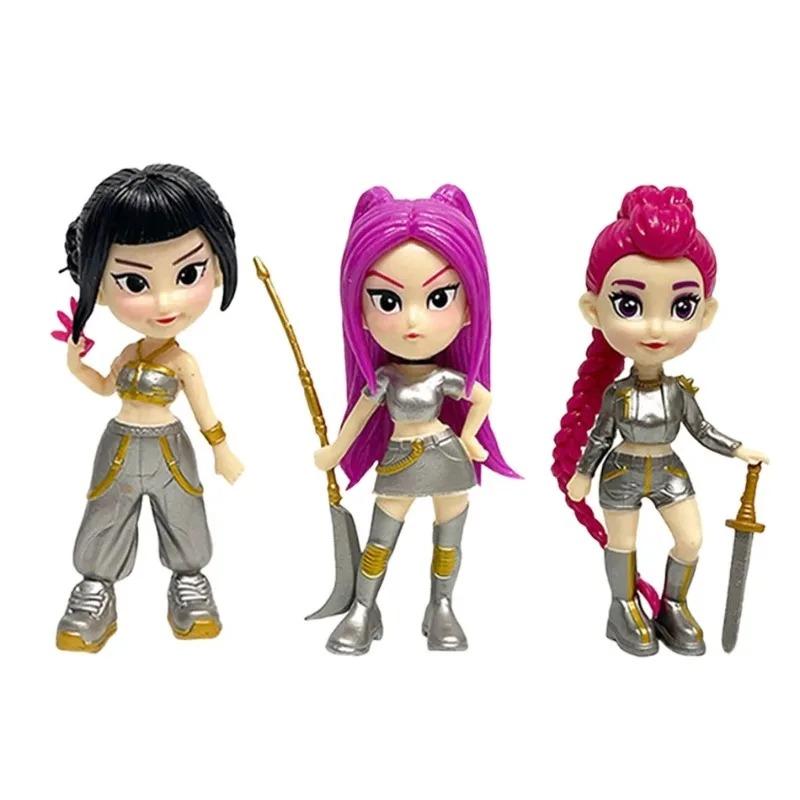 3/6PCS Music Girl Group Idol Figures, 6-Piece Stage Outfit Character Statues, PVC Collectible Dolls for Fans & Desk Decor