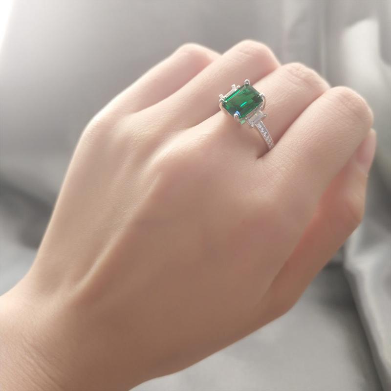 Gica Gema S925 Чистое Серебро Морской Синий Топаз Квадратное Персонализированное Высококачественное Кольцо Для Женщин Модное Классическое Свадебное Обручальное Ювелирное Подарок