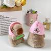 Cute Tricolor Capybara Series Plush Toy Keychain Soft And Cuddly Animal Pendant
