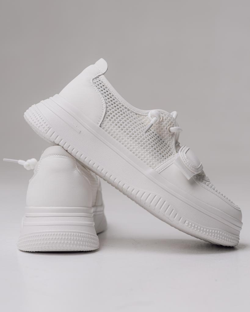 Кеды летние с сеткой Prima d'Arte 6176 36 белые кожа