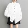 Рубашки и блузки больших размеров с длинными рукавами, повседневные свободные весенне-летние топы, женские рубашки на пуговицах
