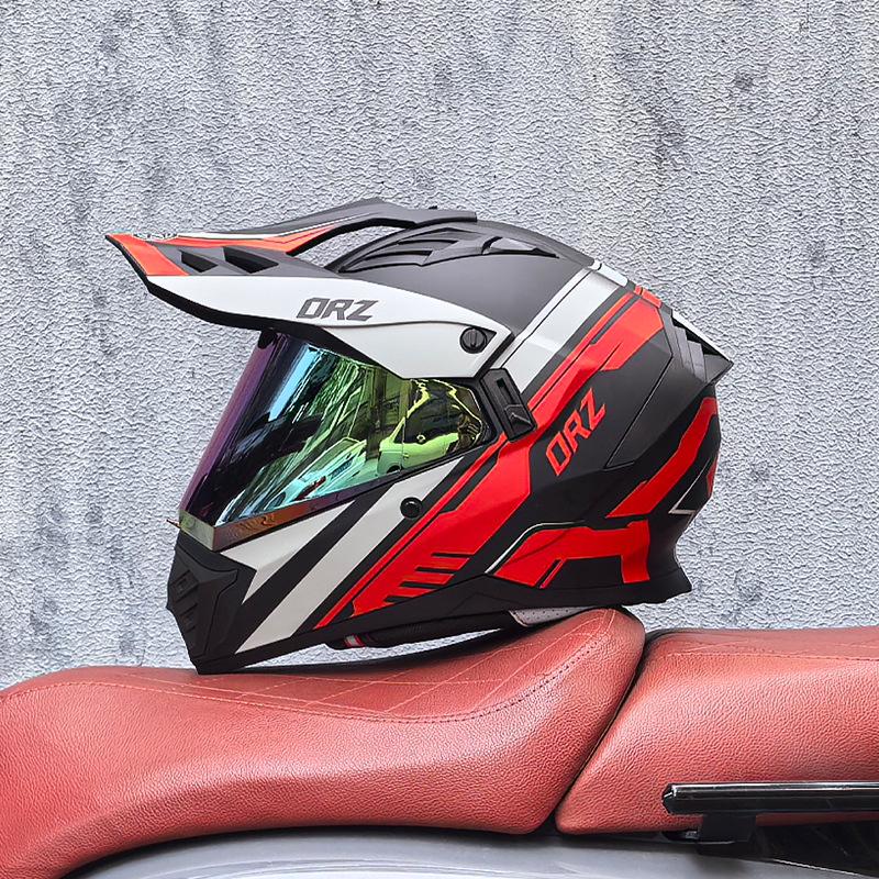Unisex Motorcycle Rally Helmet with Single Visor for Road and Off-Road Long Distance Travel