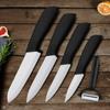 Ceramic Knives Set 3 4 5 6inch Kitchen Chef Knife with Peeler Utility Paring Slicer with Sheaths White Blades Fruits Vegetables