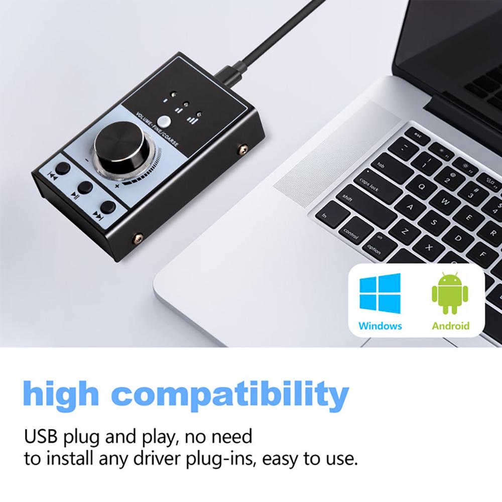USB Контроллер громкости ПК Аудиорегулятор с отключением звука одним касанием 3 режима Plug & Play для Win7 8 10 Mac Громкость динамика