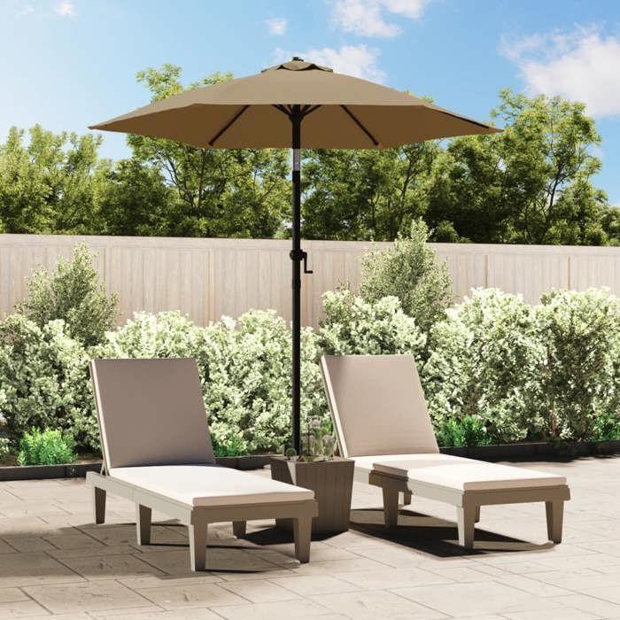 VidaXL Parasol Extérieur Parasol de Patio Parasol de Terrasse Parasol de Jardin Pare-soleil Arrière-cour Taupe 200x224 cm 47207