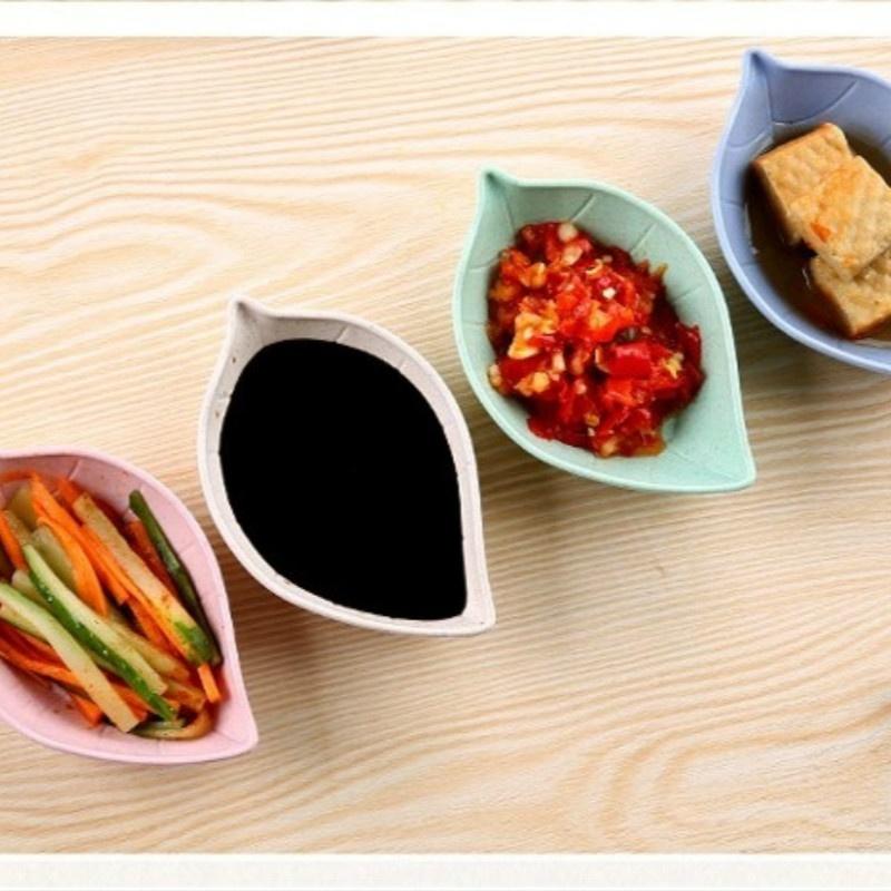 2023 New Pcs Wheat Straw Leaf Shaped Plate Food-Snack Dish Ramen Bowl Coconut Bowl