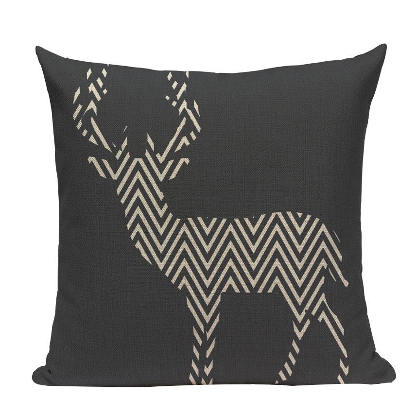 Декоративные чехлы для подушек в скандинавском стиле, оригинальные подушки с медведем и оленем, высококачественный декор на заказ, наволочка с квадратным принтом 45 см x 45 см