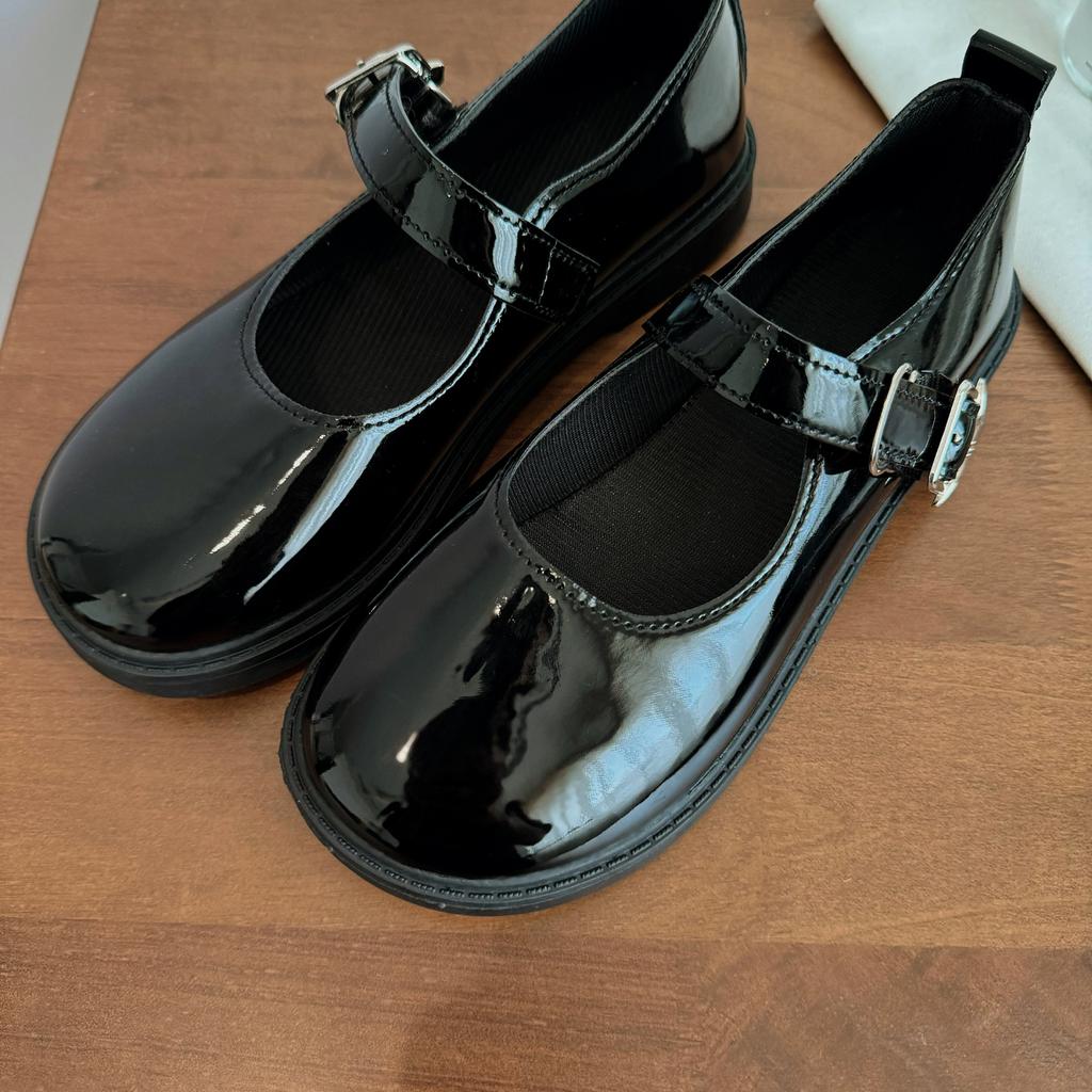Femme Luxury Black Flat Shoes Women Autumn NewVintage Mary Jane Shoe Student Leather Shoes British Women Shoes Zapatillas