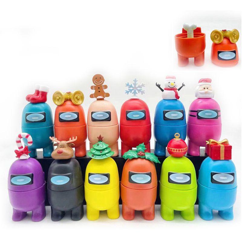 12pcs Among Christmas Us Action Figure Crewmate Impostor Game Car Decor Desktop