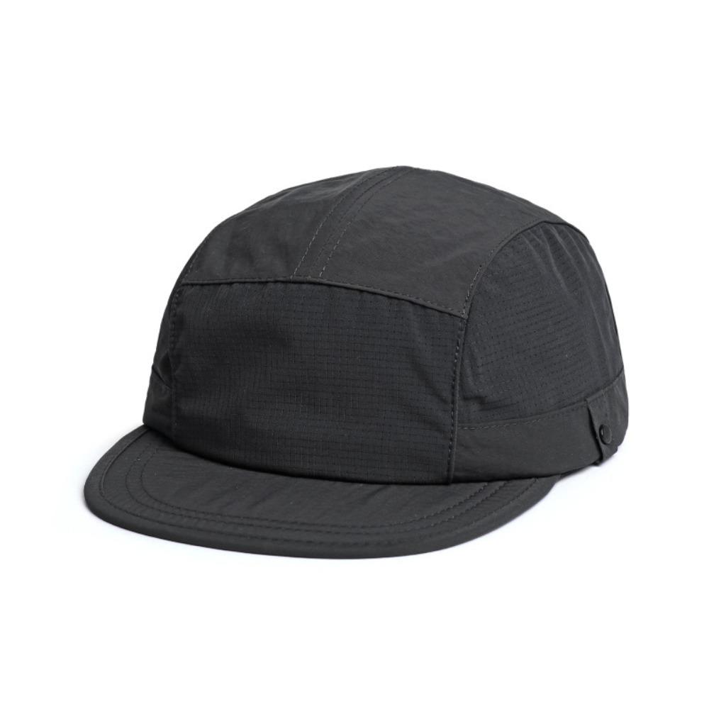 Breathable Flat-brimmed Cap Japanese 5-panel Baseball Cap Casual Mens Mesh Hat Running