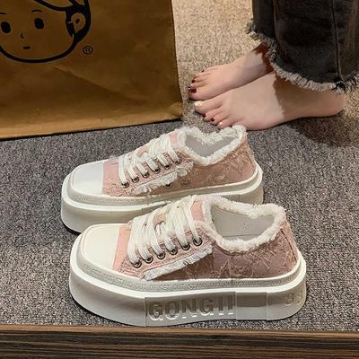 Ботинки на высокой подошве с круглым носком, повседневная тренировочная обувь, женская обувь, белые кроссовки, спортивный известный бренд, широкая посадка, импортные