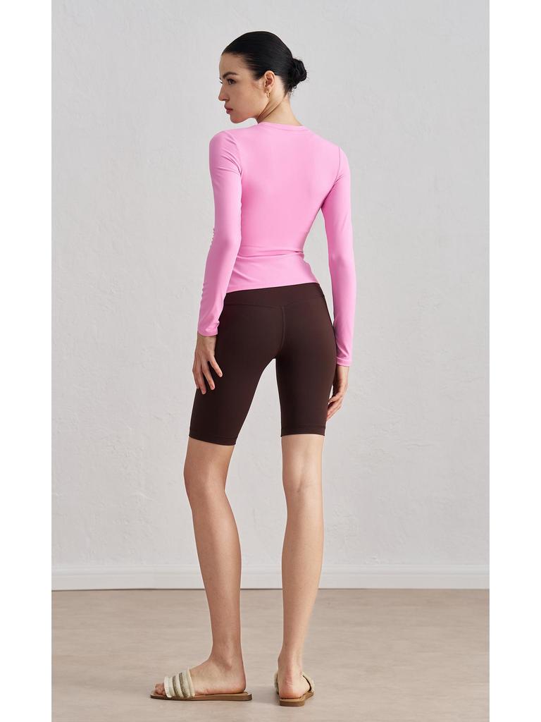 SNU Осенний свитшот с круглым вырезом, облегающий топ для йоги - Ощущение обнаженности, с длинным рукавом, фитнес базовый слой