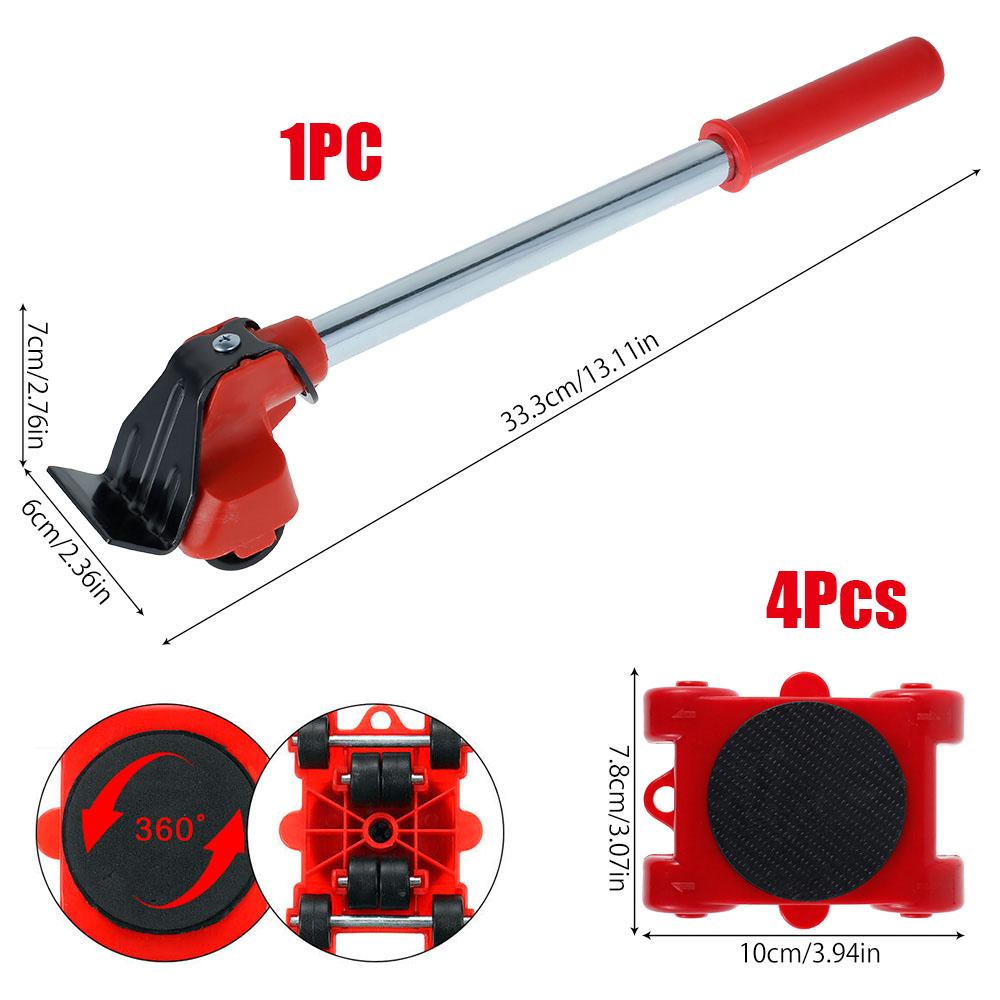 Набор транспортных роликов для перемещения мебели, инструмент для удаления, подъема и перемещения, набор колес, рычаг, устройство для перемещения тяжелых вещей, ручной инструмент для перемещения