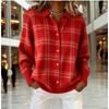 Женская рубашка с лацканом и кардиган, однотонный трикотаж, 3D-принт, Рождество, Осень, Зима