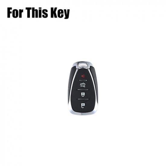 Zinc Alloy Leather Car Key Fob Case Cover For Chevrolet Malibu Camaro Trailblaze