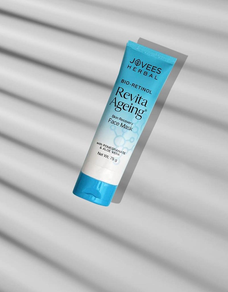 Jovees Herbal Bio Retinol Revita Ageing Face Mask For Glowing Skin, De Tan, Pore Tightening, Anti Ageing, Smooth & Firm Skin 75g