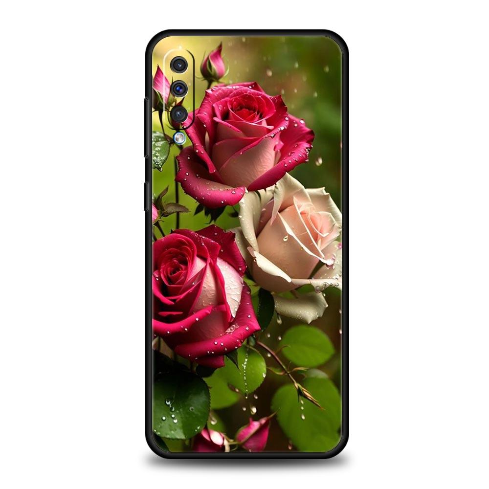 Чехол Для Samsung A24 A12 A14 A32 A50 A70 A20E A20S A10S A22 A40 A34 A54 A42 A52 5G A02S A04s Крышка Красивые Цветы Красной Розы
