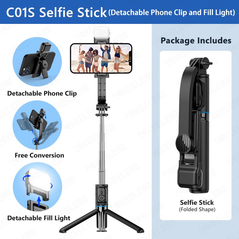 Штатив для селфи со светодиодной подсветкой, съемный кронштейн для телефона, монопод с беспроводным пультом дистанционного управления для Huawei iPhone Android Xiaomi